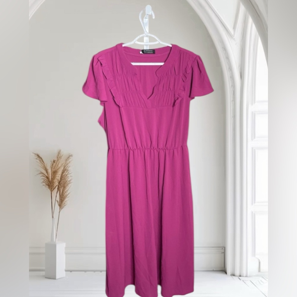 Plus Size Pink Midi Dress 14–16
